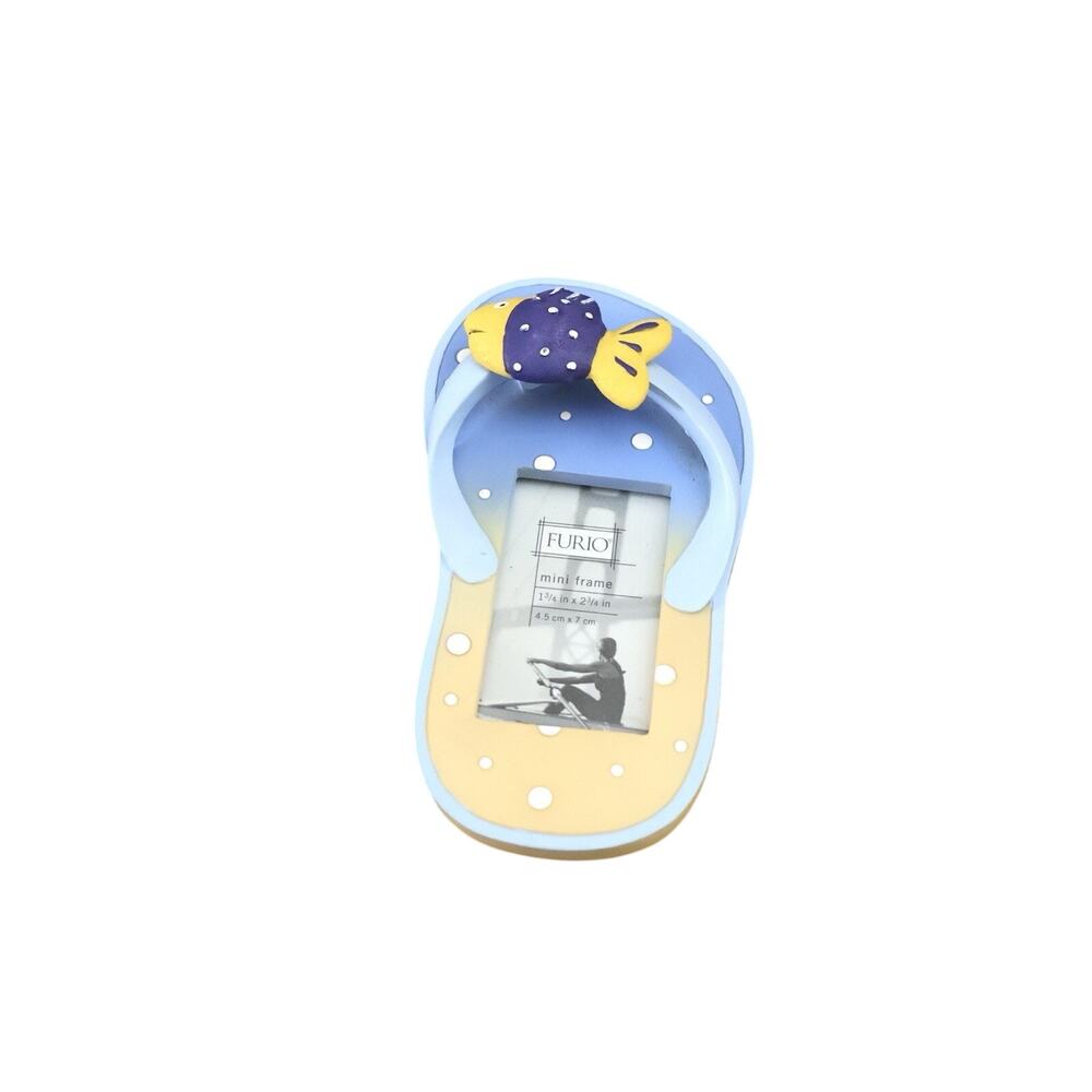 Vintage Furio Flip Flop Sandal Fish Vacation Mini Photo Picture Frame Y2K Cute